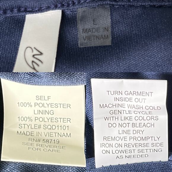 NY Collection Sequined Sheath LS Dress Large Gold Navy New - Picture 9 of 12